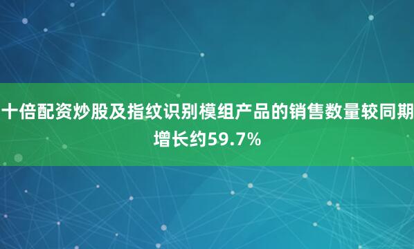 十倍配资炒股及指纹识别模组产品的销售数量较同期增长约59.7%
